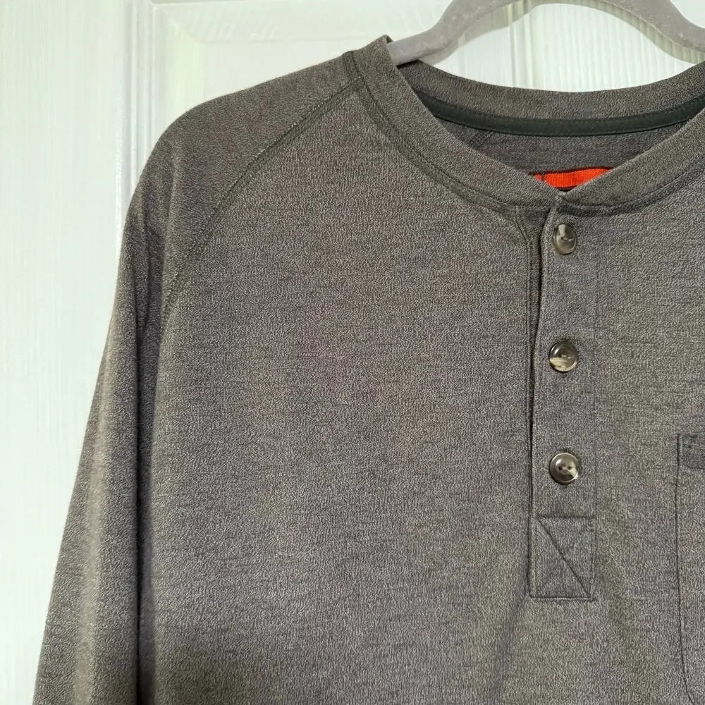 The North Face Men's Gray Henley Long Sleeve Shirt Size XL